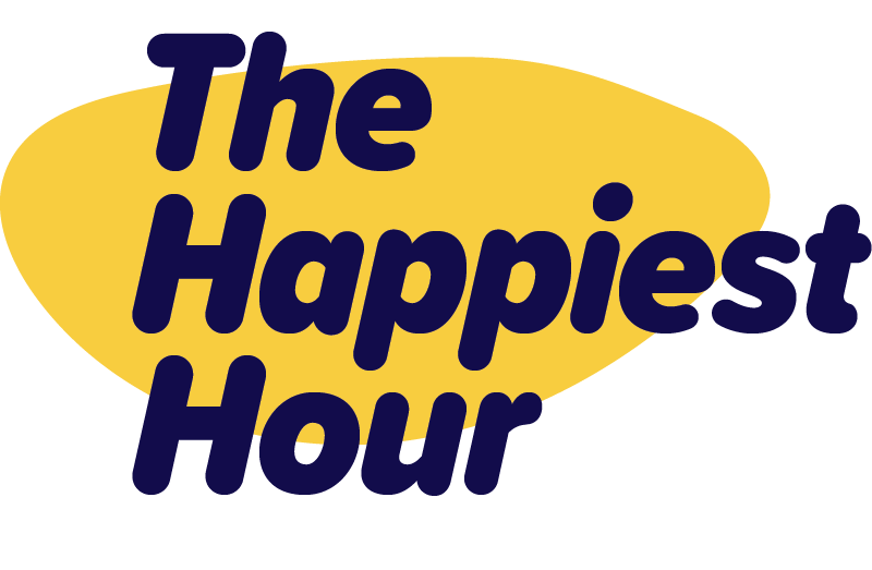 a text logo that says The Happiest Hour