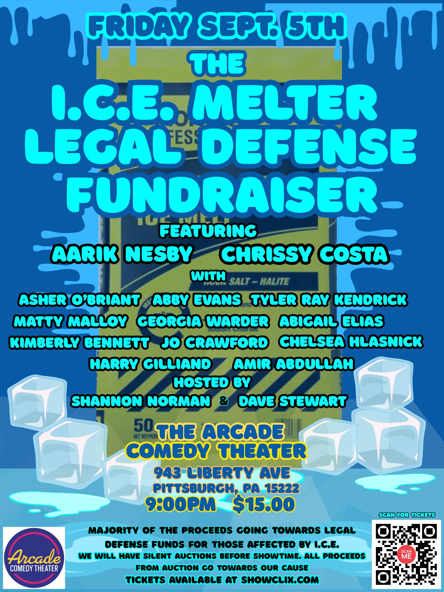 The majority of the proceeds from this show go towards legal defense funds for those affected by I.C.E.