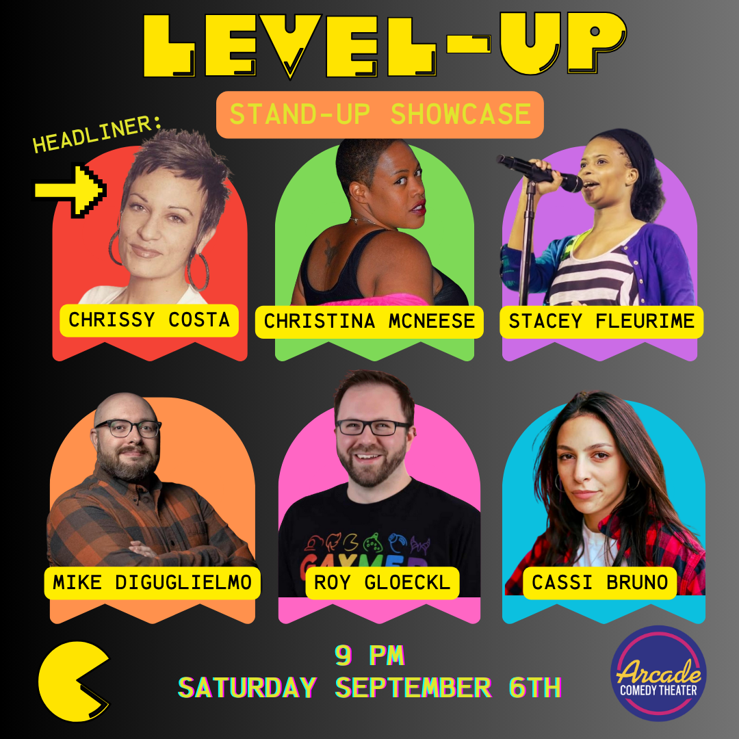 Level Up is a monthly show that highlights Pittsburgh's funniest comics and welcomes special guests from all over! This month we'll be joined by headliner Chrissy Costa, Christina McNeese, Stacey Fleurime, Mike DiGuglielmo, Roy Gloeckl, and host Cassi Bruno.