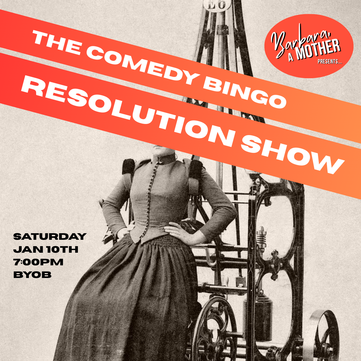 An evening of comedy and Bingo, hosted by improv team Barbara, a Mother. Featuring characters, competitions, improv, and PRIZES!