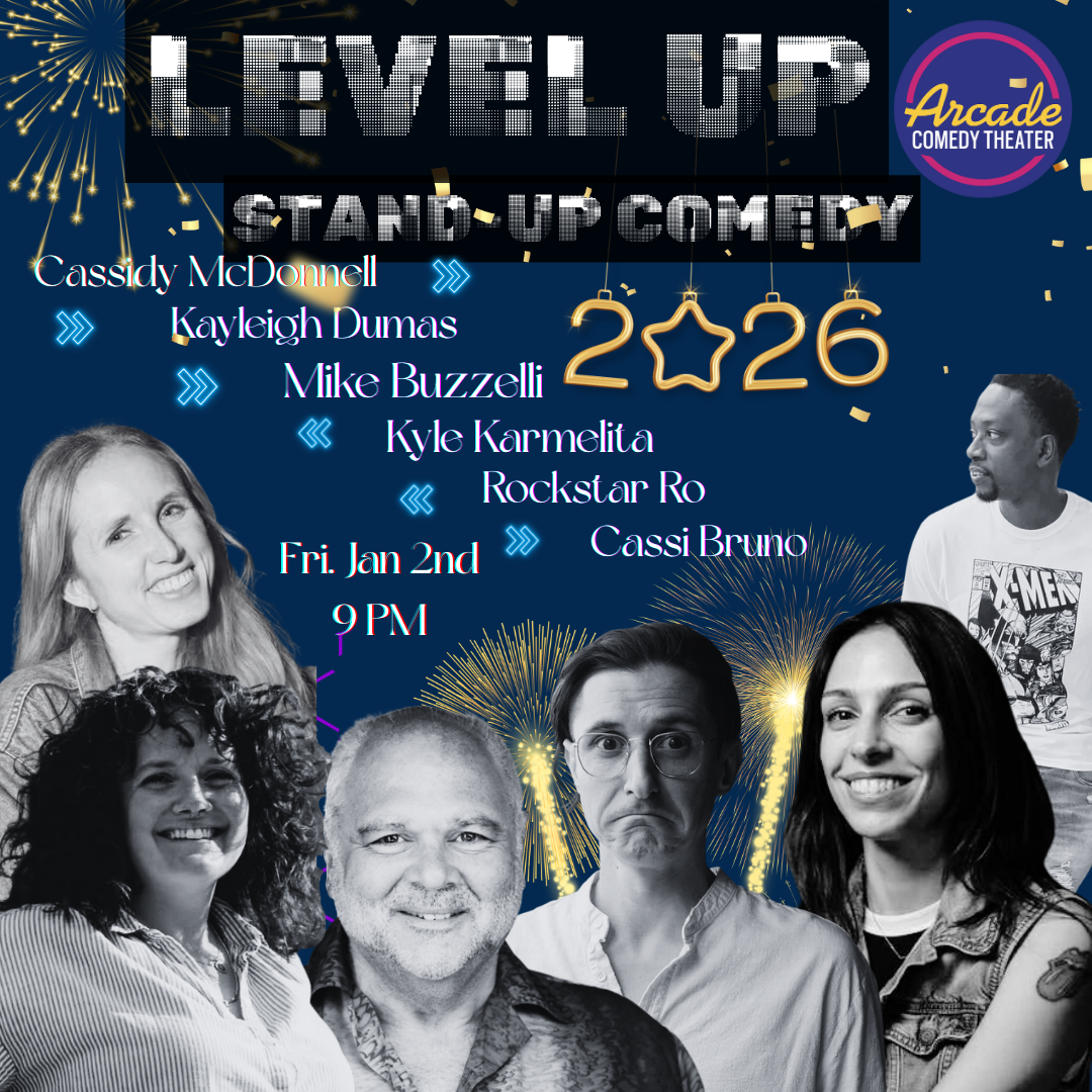 **Level Up is a monthly show that highlights Pittsburgh’s funniest comics and welcomes special guests from all over! This month we’ll be joined by Cassidy McDonnell, Rockstar Ro, Michael Buzzelli, Kyle Karmelita, Kayleigh Dumas, and your host Cassi Bruno. **