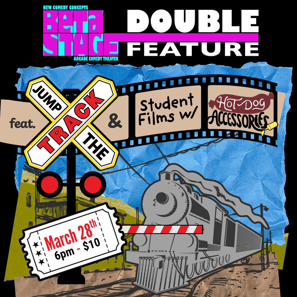 BETA STAGE brings you a Double Feature for March! Three staged readings of sketches by Anna Mac, starring the cast of Fool Moon! Dig through your old student film VHS tapes with @hot.dog.accessories to mine for improv gold!